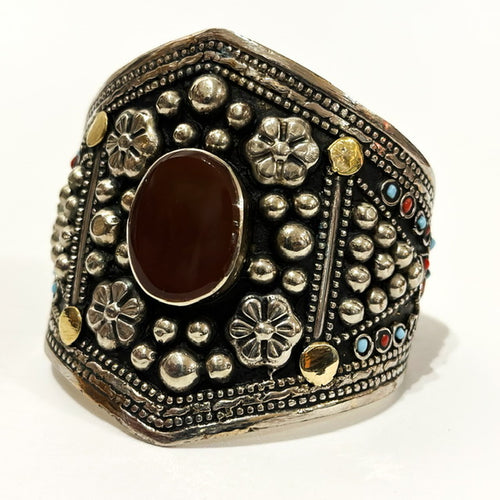 BRAZALETE KUCHI  FORMA ROMBO ÁGATA CAFÉ