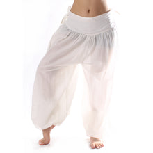 Cargar imagen en el visor de la galería, PANTALONES BOMBACHOS ALGODÓN  BLANCO