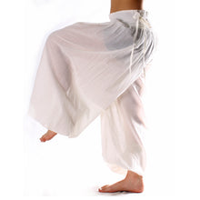 Cargar imagen en el visor de la galería, PANTALONES BOMBACHOS ALGODÓN  BLANCO