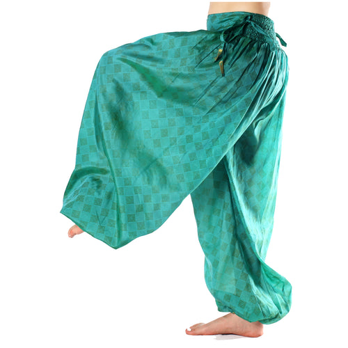 BOMBACHO PANTALÓN AMPLIO SARI SEDA TORNASOL VINTAGE S8