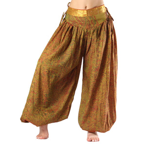 BOMBACHO PANTALÓN AMPLIO SARI SEDA TORNASOL VINTAGE F8