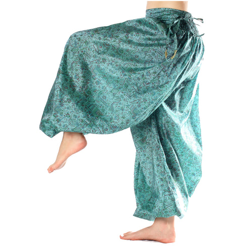 BOMBACHO PANTALÓN AMPLIO SARI SEDA TORNASOL VINTAGE O3