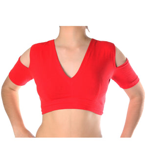 CHOLI HOYO EN HOMBRO ROJO