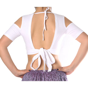 CHOLI HOYO EN HOMBRO BLANCO