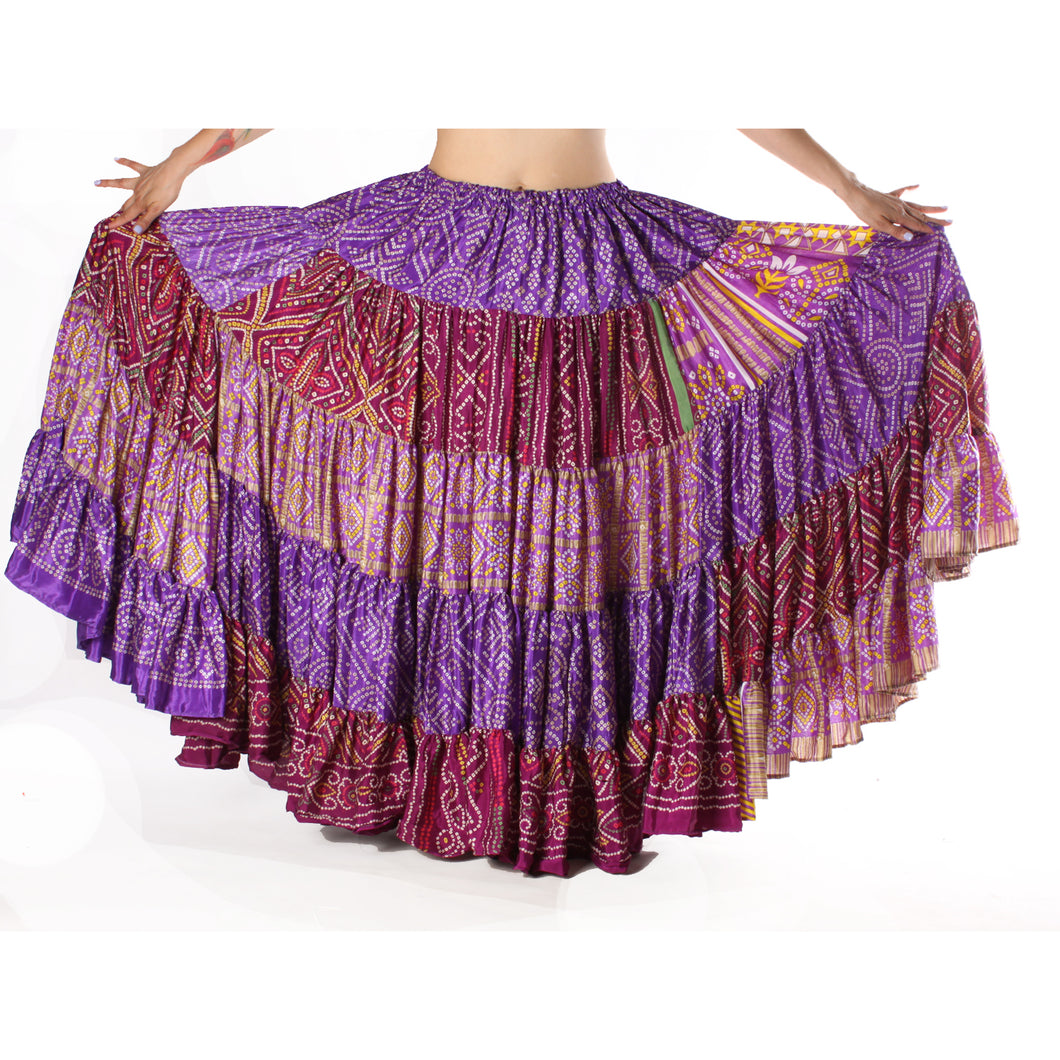 FALDA 25YD TIPO BANDHANI/CHUNRI SARI VINTAGE  2