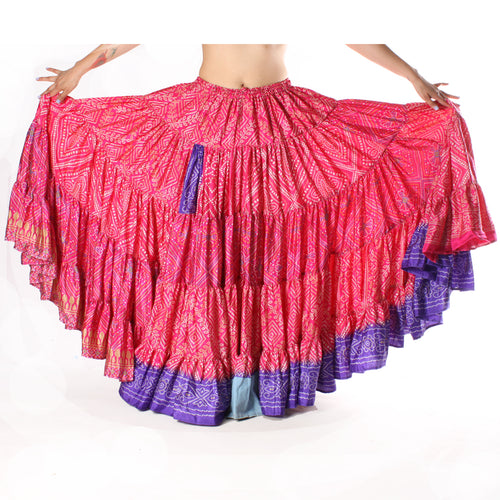 FALDA 25YD TIPO BANDHANI/CHUNRI SARI VINTAGE  10