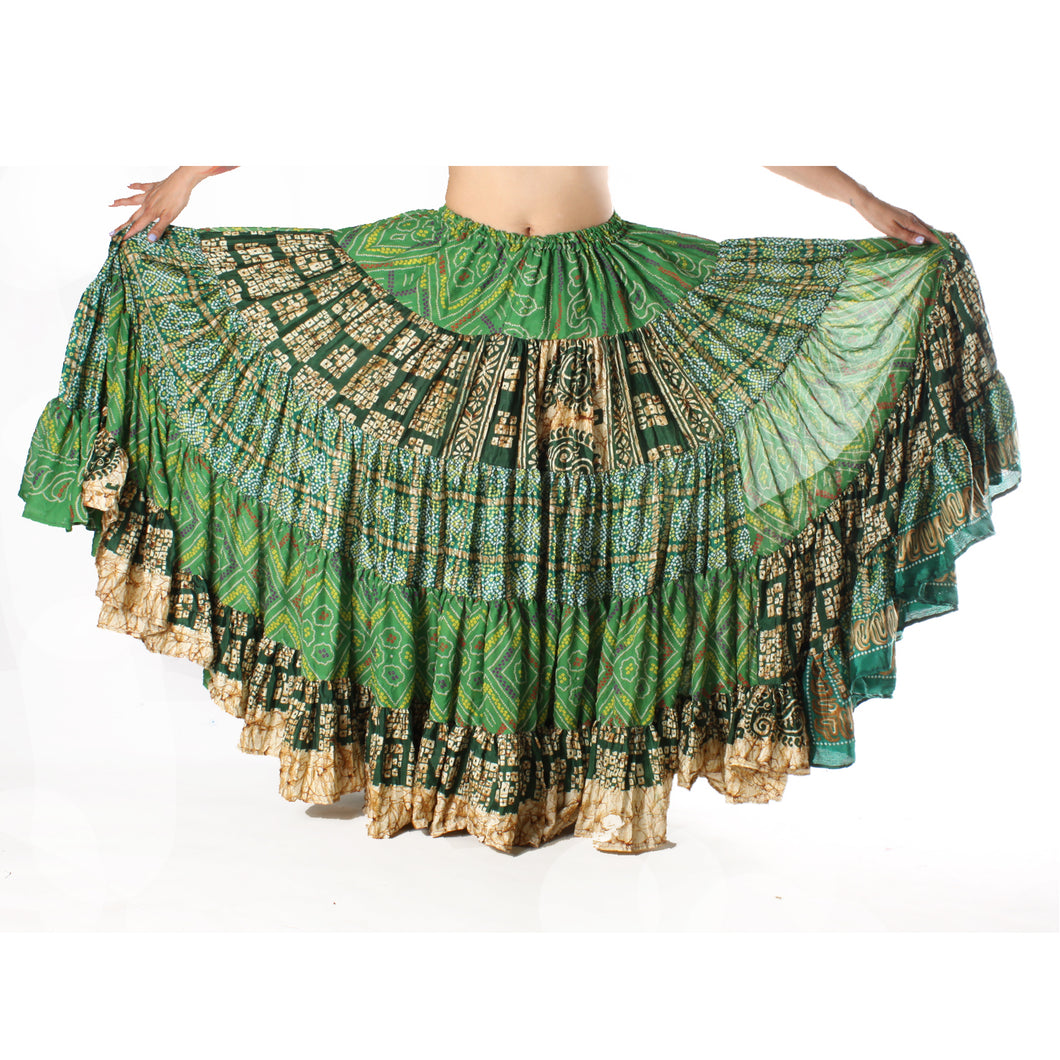 FALDA 25YD TIPO BANDHANI/CHUNRI SARI VINTAGE  11