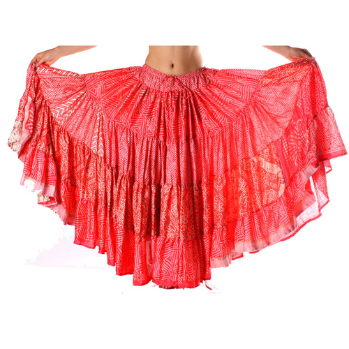 FALDA 25YD TIPO BANDHANI/CHUNRI SARI VINTAGE  CH4