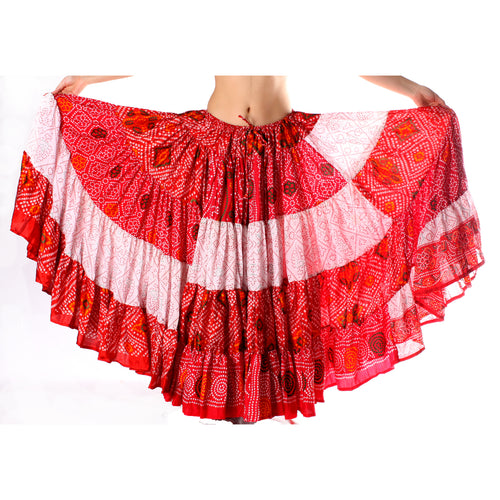 FALDA 25YD TIPO BANDHANI/CHUNRI SARI VINTAGE  O2