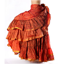 Cargar imagen en el visor de la galería, FALDA SARI 25YD SARI SEDA TORNASOL O2