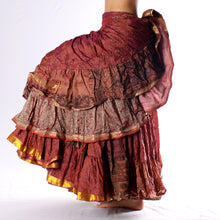 Cargar imagen en el visor de la galería, FALDA SARI 25YD SARI SEDA TORNASOL O6