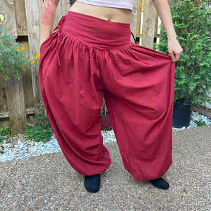 PANTALONES BOMBACHOS ALGODÓN  VINO