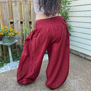 PANTALONES BOMBACHOS ALGODÓN  VINO
