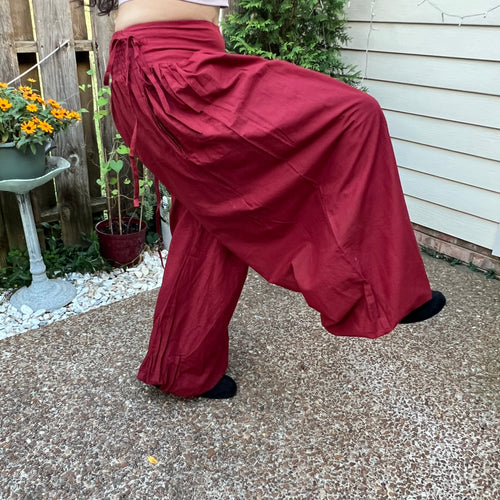 PANTALONES BOMBACHOS ALGODÓN  VINO