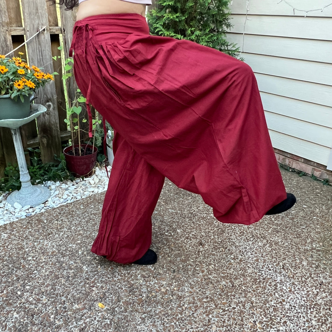 PANTALONES BOMBACHOS ALGODÓN  VINO