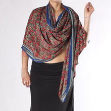 Cargar imagen en el visor de la galería, DUPATTA/CHAL/MASCADA LARGA/BUFANDA/PAÑOLETA DE SARI VINTAGE J2