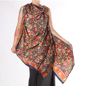 DUPATTA/CHAL/MASCADA LARGA/BUFANDA/PAÑOLETA DE SARI VINTAGE J3