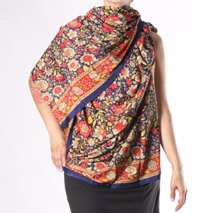 DUPATTA/CHAL/MASCADA LARGA/BUFANDA/PAÑOLETA DE SARI VINTAGE J3