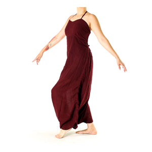 VESTIDO HAREM SIRENA FIBRA NATURAL (VINO)