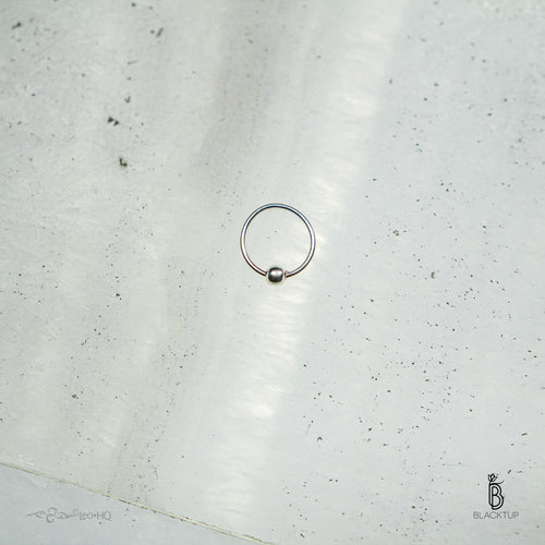 ARETE PIERCING R14 PARA PERFORACIÓN DE LA NARIZ O SEPTUM DE PLATA ESTERLINA .925